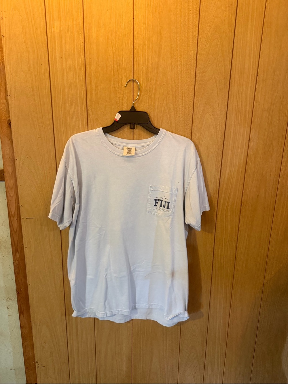 Comfort Colors Light Blue Pocket Tee with FIJI Chest Print